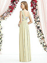 Rear View Thumbnail - Butter Yellow & Metallic Silver After Six Bridesmaid Dress 6741