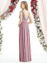 Rear View Thumbnail - Dusty Pink & Metallic Silver After Six Bridesmaid Dress 6741