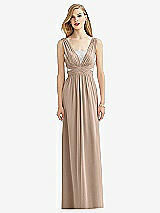 Front View Thumbnail - Topaz & Metallic Silver After Six Bridesmaid Dress 6741