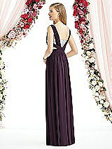 Rear View Thumbnail - Aubergine & Metallic Silver After Six Bridesmaid Dress 6741