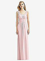 Front View Thumbnail - Ballet Pink & Metallic Silver After Six Bridesmaid Dress 6741