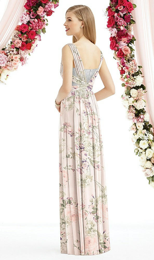 Back View - Blush Garden & Metallic Silver After Six Bridesmaid Dress 6741