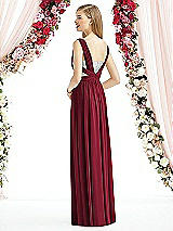 Rear View Thumbnail - Burgundy & Metallic Silver After Six Bridesmaid Dress 6741