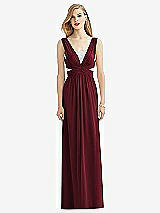 Front View Thumbnail - Cabernet & Metallic Silver After Six Bridesmaid Dress 6741