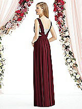 Rear View Thumbnail - Cabernet & Metallic Silver After Six Bridesmaid Dress 6741