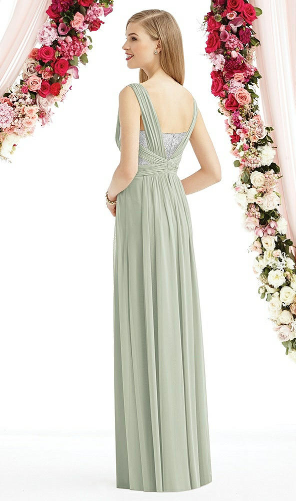 Back View - Celadon & Metallic Silver After Six Bridesmaid Dress 6741