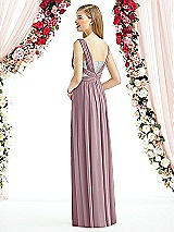Rear View Thumbnail - Dusty Rose & Metallic Silver After Six Bridesmaid Dress 6741