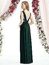 Rear View Thumbnail - Evergreen & Metallic Silver After Six Bridesmaid Dress 6741