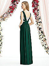 Rear View Thumbnail - Hunter Green & Metallic Silver After Six Bridesmaid Dress 6741