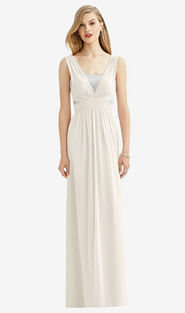 Front View - Ivory & Metallic Silver After Six Bridesmaid Dress 6741