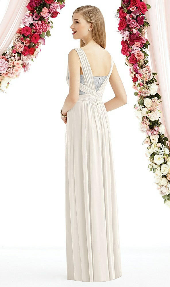 Back View - Ivory & Metallic Silver After Six Bridesmaid Dress 6741