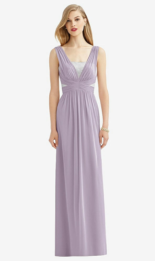Front View - Lilac Haze & Metallic Silver After Six Bridesmaid Dress 6741