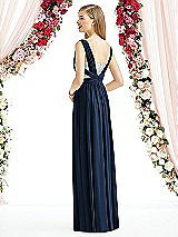 Rear View Thumbnail - Midnight Navy & Metallic Silver After Six Bridesmaid Dress 6741