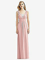 Front View Thumbnail - Rose & Metallic Silver After Six Bridesmaid Dress 6741