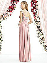 Rear View Thumbnail - Rose & Metallic Silver After Six Bridesmaid Dress 6741