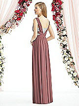 Rear View Thumbnail - Rosewood & Metallic Silver After Six Bridesmaid Dress 6741