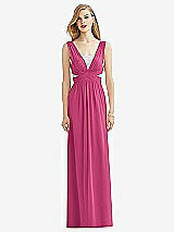 Front View Thumbnail - Tea Rose & Metallic Silver After Six Bridesmaid Dress 6741