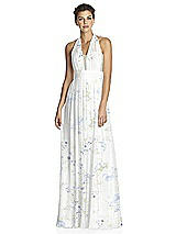 Front View Thumbnail - Bleu Garden & Metallic Gold After Six Bridesmaid Dress 6749