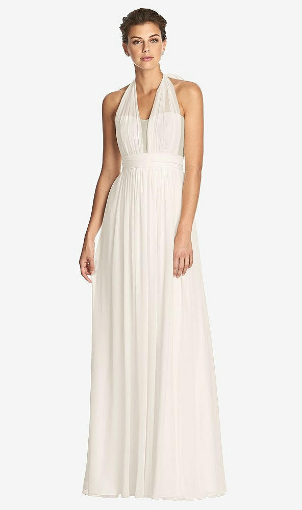 Front View - Ivory & Metallic Gold After Six Bridesmaid Dress 6749