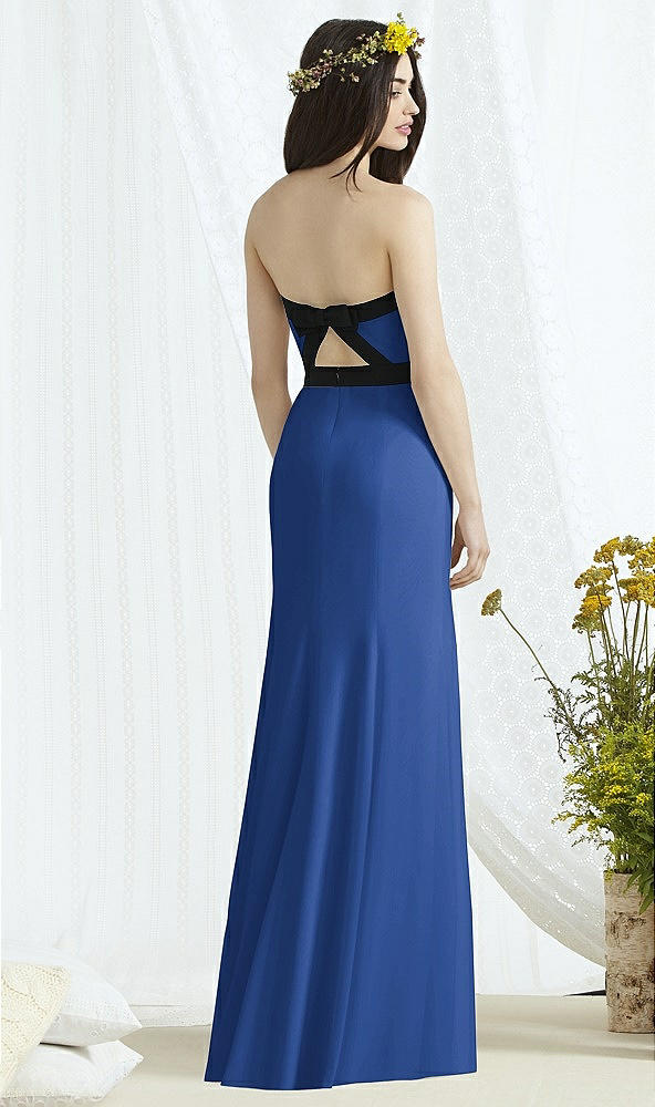 Back View - Classic Blue & Black Social Bridesmaids Style 8164