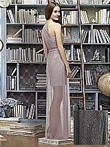 Rear View Thumbnail - Charcoal Gray & Suede Rose Lela Rose Bridesmaid Style LR224