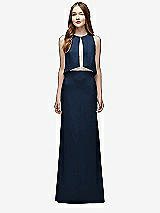 Front View Thumbnail - Midnight Navy & Blush Lela Rose Bridesmaid Style LR225