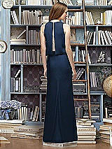 Rear View Thumbnail - Midnight Navy & Blush Lela Rose Bridesmaid Style LR225