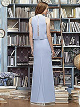 Rear View Thumbnail - Sky Blue & Blush Lela Rose Bridesmaid Style LR225