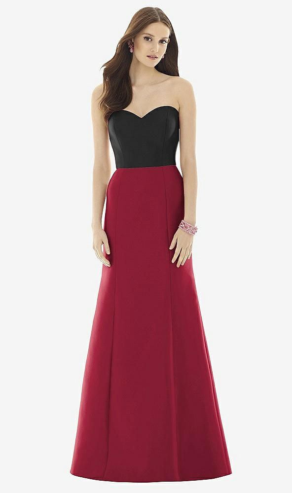 Front View - Burgundy & Black Alfred Sung Style D728