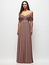 Front View Thumbnail - Sienna Off-the-Shoulder Draped Chiffon Maxi Dress