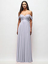 Front View Thumbnail - Silver Dove Off-the-Shoulder Draped Chiffon Maxi Dress