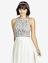 Front View Thumbnail - Larkspur Blue & Oyster Dessy Collection Bridesmaid Top T2974