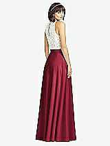Rear View Thumbnail - Burgundy Crepe Maxi Skirt