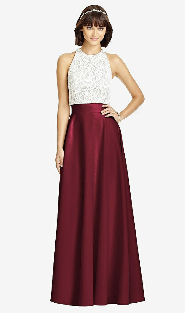 Front View - Cabernet Crepe Maxi Skirt
