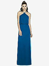 Front View Thumbnail - Cerulean Alfred Sung Bridesmaid Dress D738