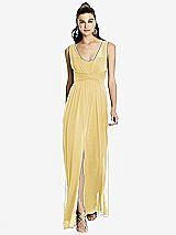 Front View Thumbnail - Maize Maxi Chiffon Knit Shirred Strap Dress