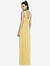 Rear View Thumbnail - Maize Maxi Chiffon Knit Shirred Strap Dress