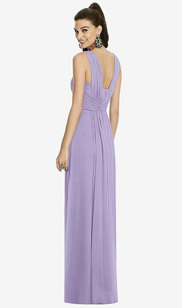 Back View - Passion Maxi Chiffon Knit Shirred Strap Dress