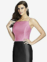 Front View Thumbnail - Powder Pink Dessy Bridesmaid Top T2979
