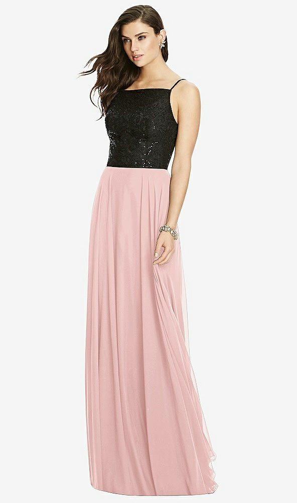 Front View - Rose Chiffon Maxi Skirt