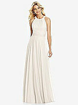 Front View Thumbnail - Ivory Cross Strap Open-Back Halter Maxi Dress