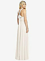 Rear View Thumbnail - Ivory Cross Strap Open-Back Halter Maxi Dress