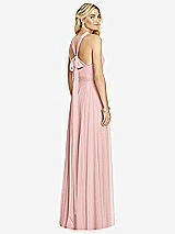 Rear View Thumbnail - Rose Cross Strap Open-Back Halter Maxi Dress