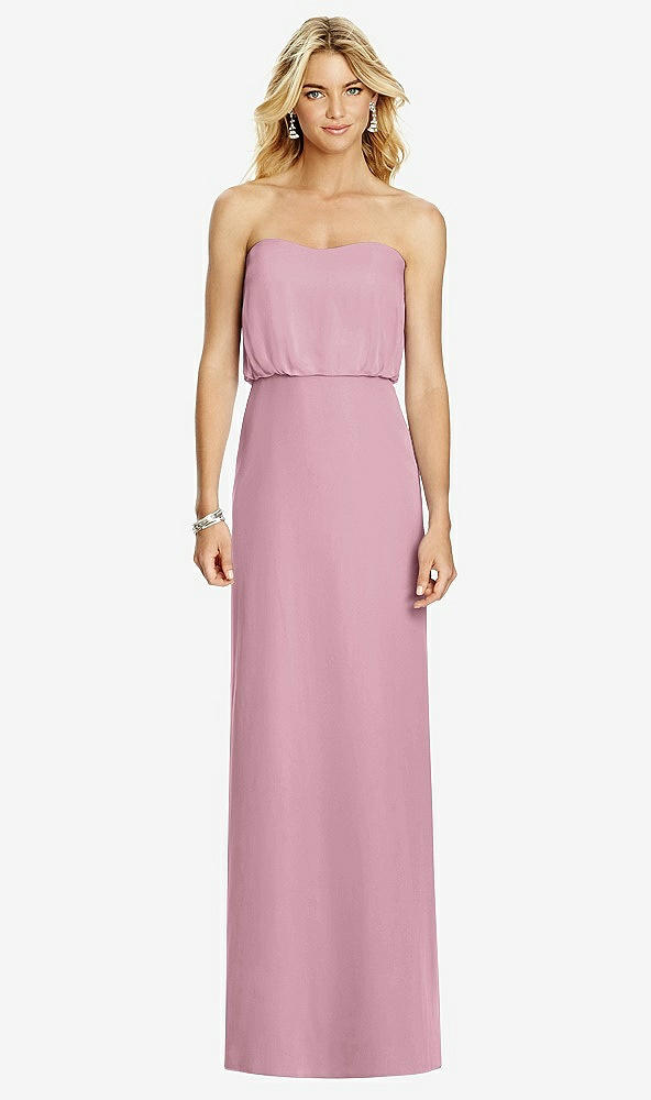 Front View - Dusty Pink Full Length Lux Chiffon Blouson Bodice