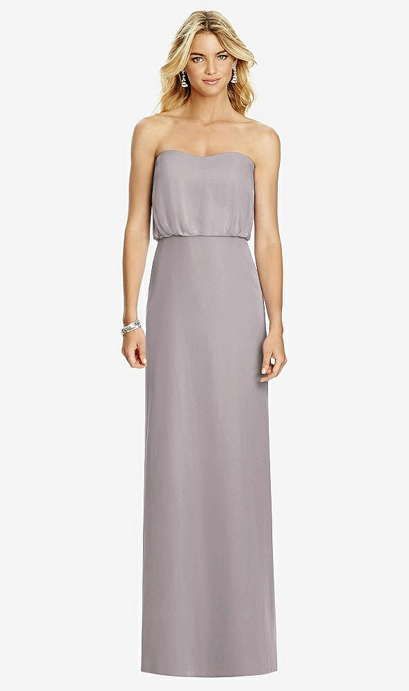 Front View - Cashmere Gray Full Length Lux Chiffon Blouson Bodice