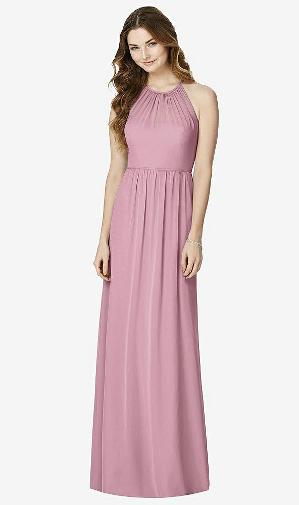 Front View - Dusty Pink Bella Bridesmaids Dress BB100