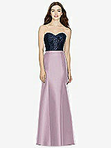Front View Thumbnail - Suede Rose & Midnight Navy Bella Bridesmaids Dress BB105