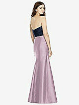 Rear View Thumbnail - Suede Rose & Midnight Navy Bella Bridesmaids Dress BB105