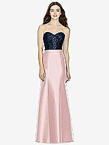 Front View Thumbnail - Ballet Pink & Midnight Navy Bella Bridesmaids Dress BB105