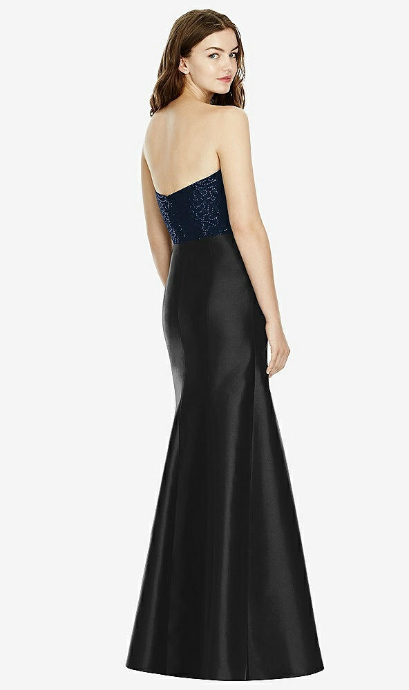 Back View - Black & Midnight Navy Bella Bridesmaids Dress BB105